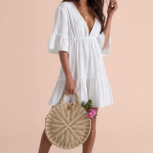 Women's Swimsuit Cover Up Short Dress White 3